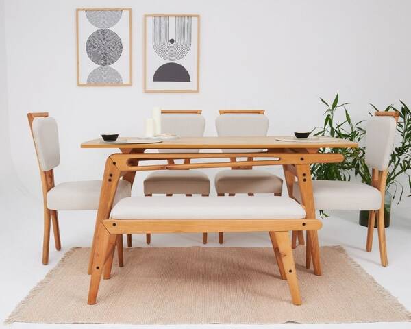 Palace 4 Sandalye 1 Bench 1 Masa (80x145) - 12