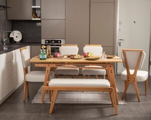 Palace 4 Sandalye 1 Bench 1 Masa (80x145)