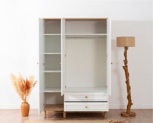 Helly Amber Beyaz Detaylı 3 Kapaklı Gardırop - 3