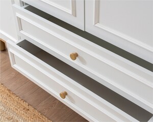Helly Amber Beyaz Detaylı 3 Kapaklı Gardırop - 5