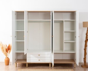 Helly Amber Beyaz Detaylı 5 Kapaklı Gardırop - 3