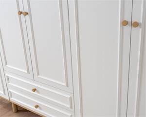 Helly Amber Beyaz Detaylı 5 Kapaklı Gardırop - 4