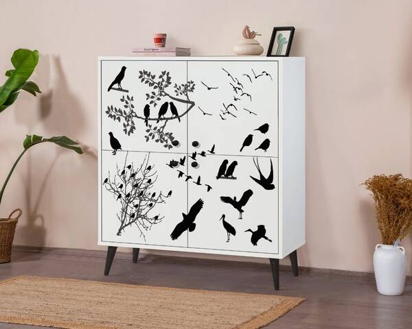  - Arvid Beyaz Çok Amaçlı Dolap-Büfe No:Manyas - 95 cm