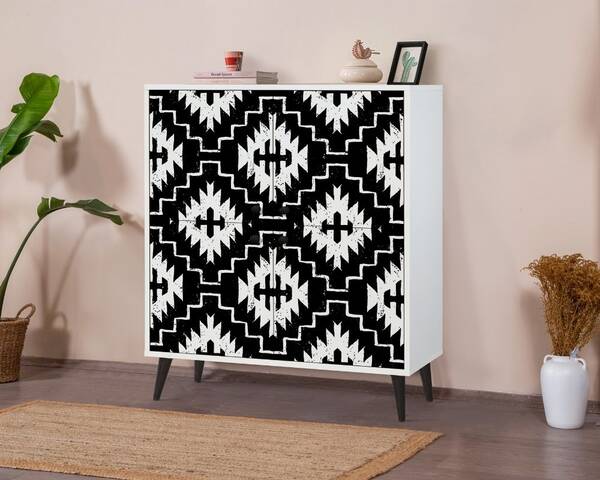  - Arvid Beyaz Çok Amaçlı Dolap-Büfe No:Swan- 95 cm