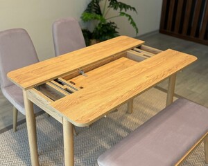 Arvo 2 sandalye 1 Bench Mutfak Masa Takımı Meşe-Gri - 5