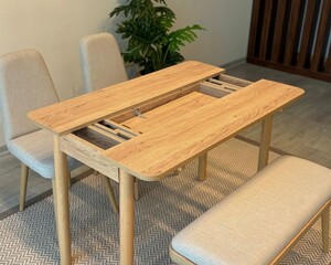 Arvo 2 sandalye 1 Bench Mutfak Masa Takımı Meşe-Krem - 5