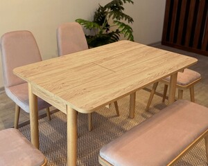 Arvo 2 sandalye 2 Tabure 1 Bench Mutfak Masa Takımı Meşe-Taş - 3