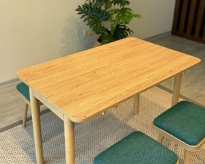 Arvo 2 Tabure 1 Bench Mutfak Masa Takımı Meşe-Yeşil - 12