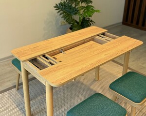 Arvo 4 Tabure 1 Bench Mutfak Masa Takımı Meşe-Yeşil - 12