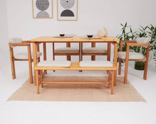 Cheri 4 Sandalye 1 Bench 1 Masa (80x140) - 11