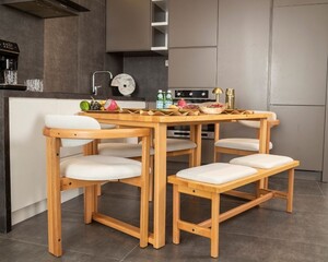 Cheri 4 Sandalye 1 Bench 1 Masa (80x160)