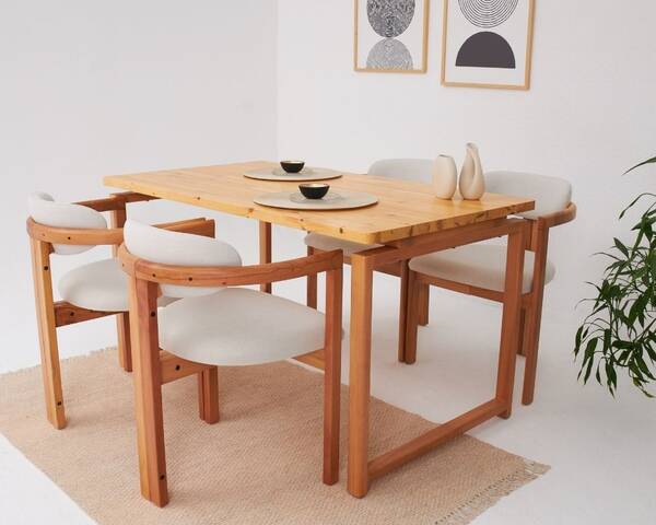 Avokado - Cheri 4 Sandalye Yemek Masası Takımı, 140x80
