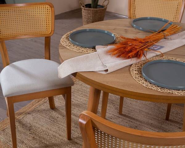 Cheri Meşe İskelet Yuvarlak Masa 105 cm - 2