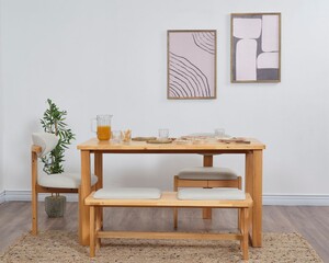 Cheri Minimal 2 Sandalye 1 Bench 1 Masa (80x140)