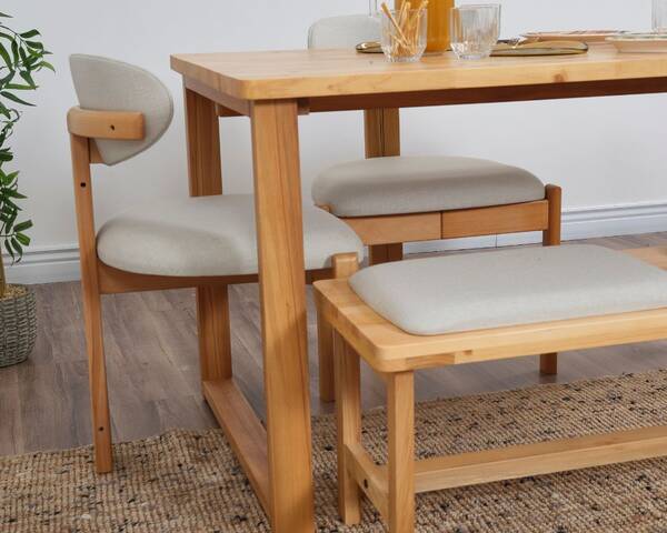 Cheri Minimal 4 Sandalye 1 Bench 1 Masa (80x140) - 5