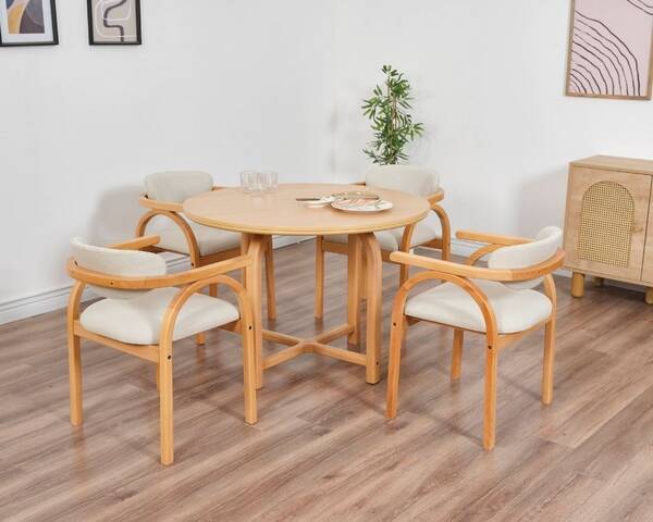  - Coco Maison 4 sandalye Yuvarlak Masa Takımı 105 Ø