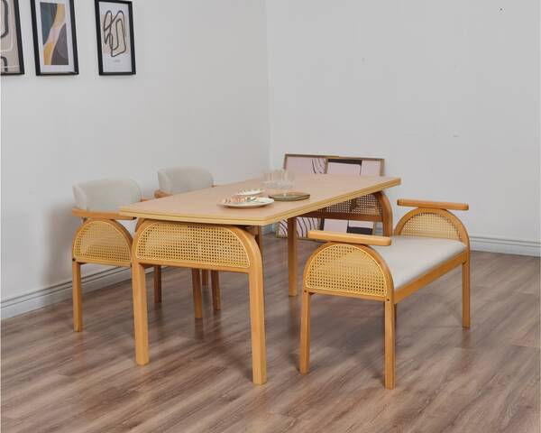  - Coco Maison Hazeran 2 Sandalye 1 Bench 1 Masa (80X160)