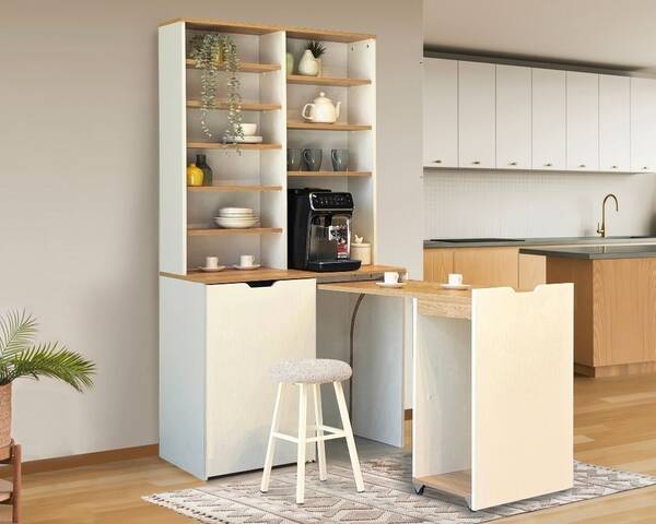  - Fika Açılabilir-Katlanabilir Masalı Kahve Köşesi-Kitaplık 70 cm