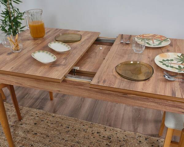 Hazeran İskandinav Meşe Açılır Mutfak Masası  80x130 / 80x160 - 2