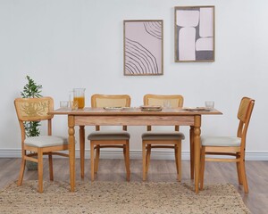 Hazeran 4 Sandalye Masa Takımı 80x130 / 80x160