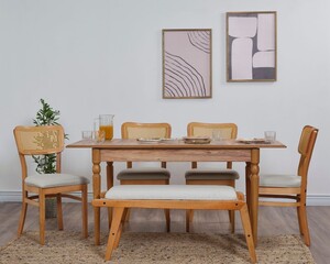 Hazeran 4 Sandalye 1 Bench Açılır Masa Takımı 80x130 / 80x160