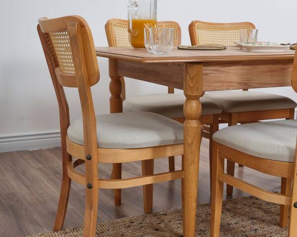 Hazeran 4 Sandalye 1 Bench Açılır Masa Takımı 80x130 / 80x160 - 4