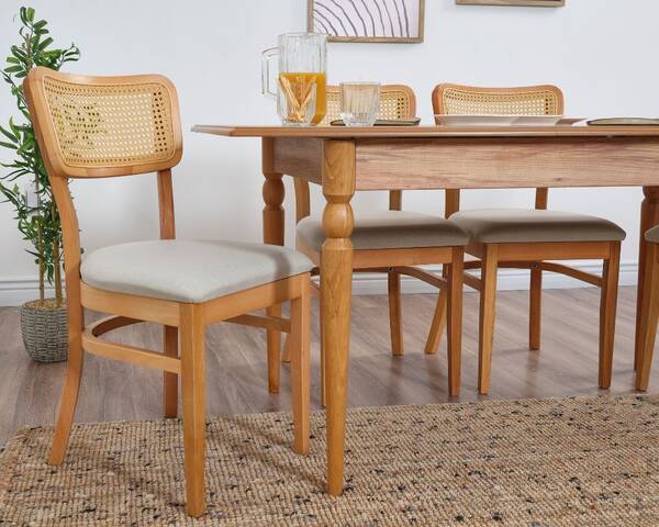 Hazeran 4 Sandalye 1 Bench Açılır Masa Takımı 80x130 / 80x160 - 5