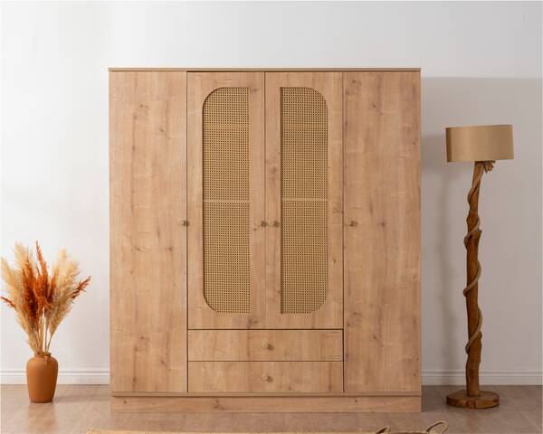  - Hermes Rey Hazeran Detaylı 4 Kapaklı Gardırop