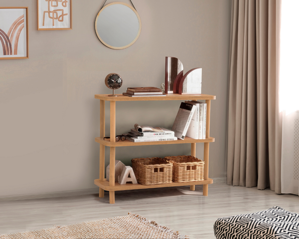  - Leila Step Kısa Kitaplık Naturel 80x28