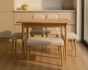 Avokado - Minimal Masa Takımı 2 Sandalye 2 Tabure 1 Bench 1 Masa (70x110 açılınca 140 cm)