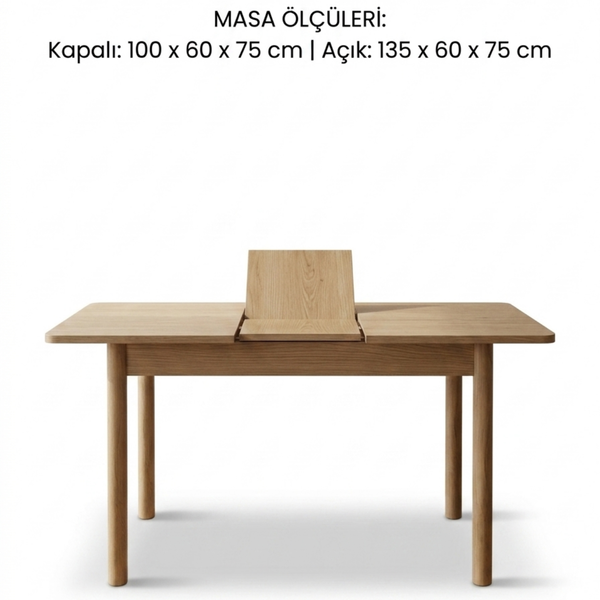  - Mood Minimal Açılır - Kapanır Mutfak Masası 100x60