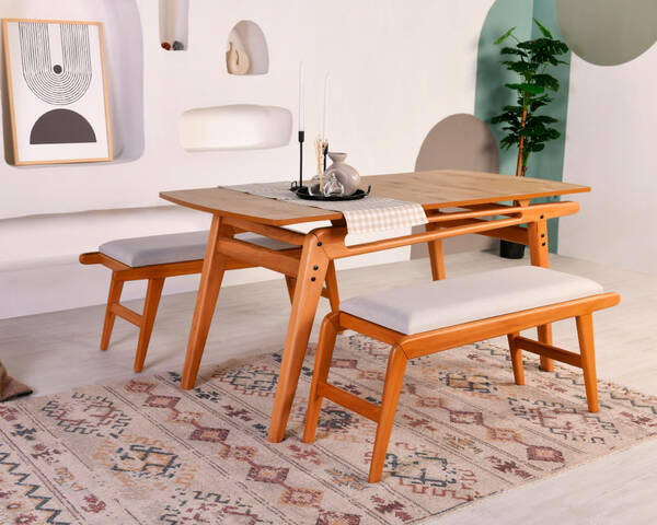 Avokado - 2'li Bench Yemek Masası Takımı Avokado - 2'li Bench Yemek Masası Takımı