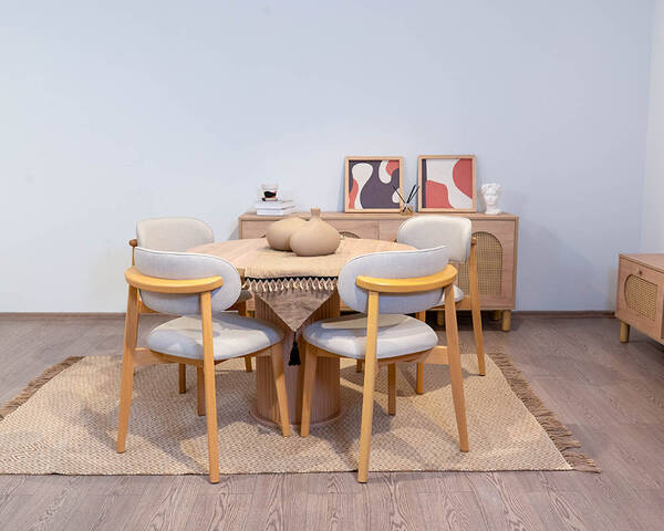  - Bohem 4 Sandalye Yuvarlak Masa Takımı 105