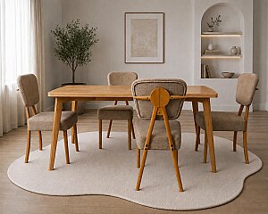 Tia Ahşap Masa Takımı 4 Sandalye 1 Masa (160x80)