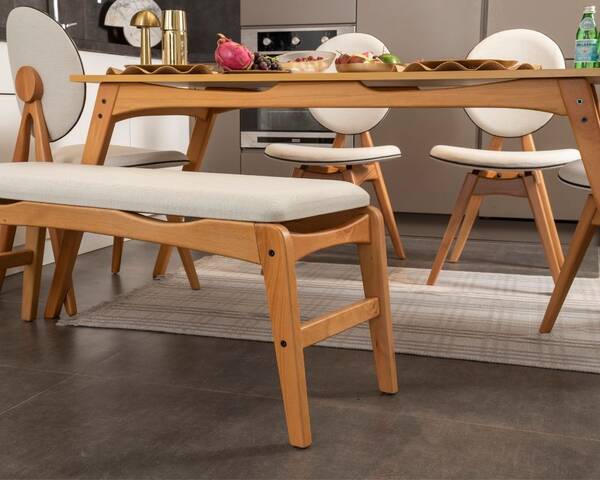 Touch Meşe 4 Sandalye 1 Bench 1 Masa (80x160) - 2