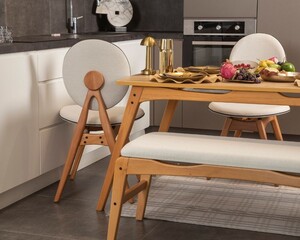 Touch Meşe 4 Sandalye 1 Bench 1 Masa (80x160) - 6