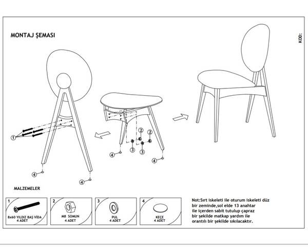 Touch 2 Sandalye 1 Bench 1 Masa (80x160) - 10