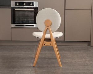 Touch İskandinav Meşe İskelet Krem Sandalye - 5