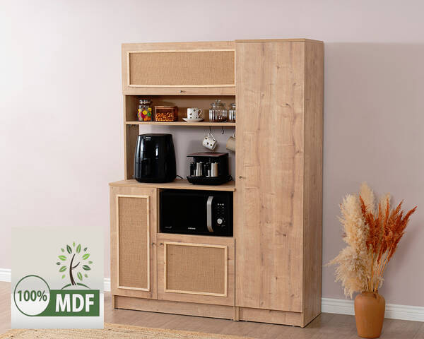 CASTABAL - Happilly Kahve Köşesi Meşe Jüt Kumaş Set